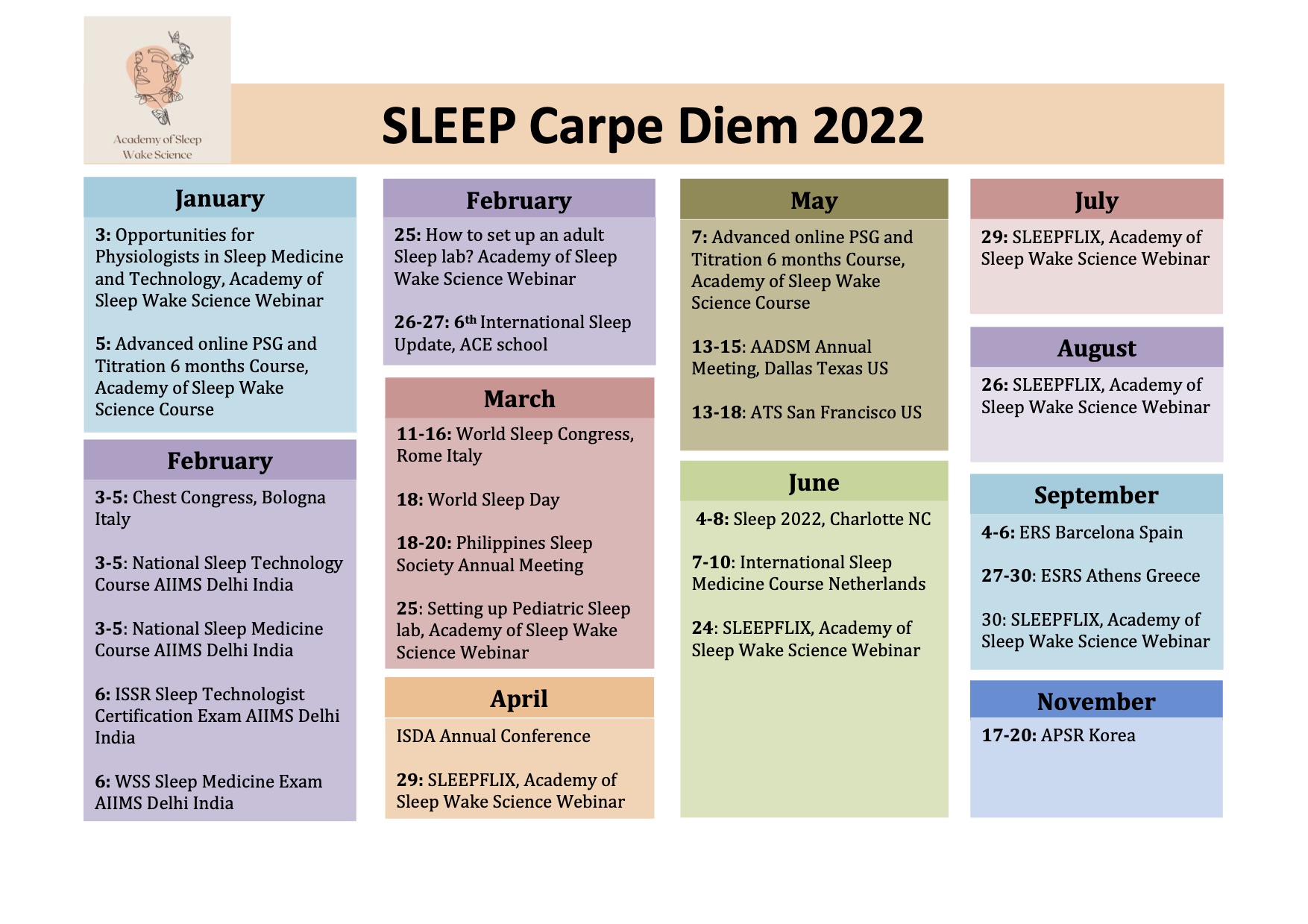 Congress Calendar 2022 Sleep Events Calendar 2022 – Asws Education